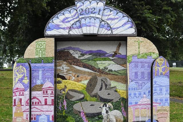 The finished well dressing board on display by St Ann's Church. Picture John Jansen