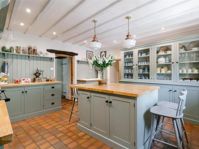 Stylish island kitchen is designed for modern living.
