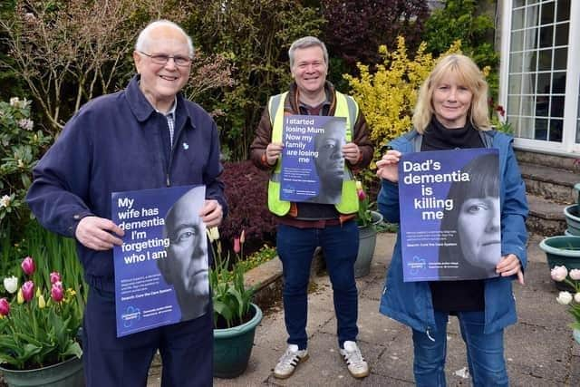 Keith Horncastle, Robert Harrison and Leigh Griffiths during dementia action week 2021