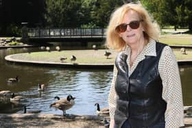 Madeline Hall with the problematic geese of the Pavilion Gardens. Pic Jason Chadwick