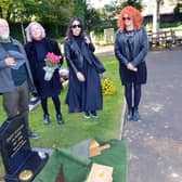 Daisy Connor's family lay her ashes to rest. From left are grandson Andrew Davies, son-in-law Bill Davies, daughter Christine Davies and granddaughters Andrea and Charlotte Davies