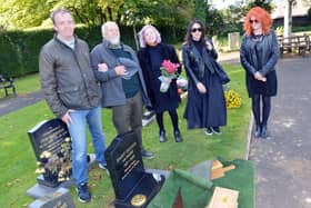 Daisy Connor's family lay her ashes to rest. From left are grandson Andrew Davies, son-in-law Bill Davies, daughter Christine Davies and granddaughters Andrea and Charlotte Davies