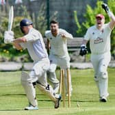 Henry Holden is bowled by Sean Critchlow. Photo by John Fryer.