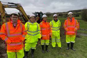 Robert Largan MP for High Peak on a site visit to to the Mottram Bypass. Pic submitted.