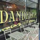 Dandelion - Speciality Coffee shop on Grove Parade, Buxton has made into the good coffee guide. Roy Jones ouside the shop. Photo Brian Eyre