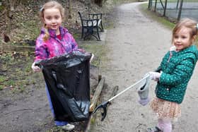 Ruby and her friend Autumn litter picking