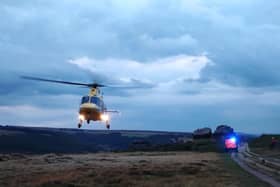 The casualty was transported by air to the Northern General Hospital in Sheffield.