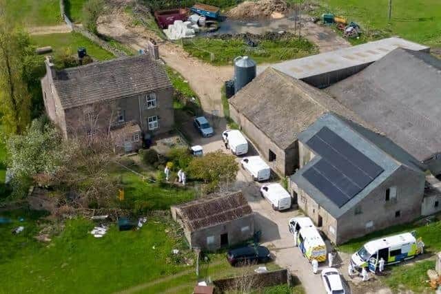 Police forensics at the scene of the shooting near Whaley Bridge