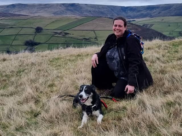Kate Badger and her rescue dog Toby.
