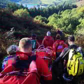 A couple was enjoying the beautiful weather this weekend walking above Ladybower Reservoir when they had their walk cut short after the lady slipped and injured her ankle.