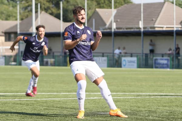Diego De Girolamo was on the scoresheet in Buxton's win over Brackley Town.