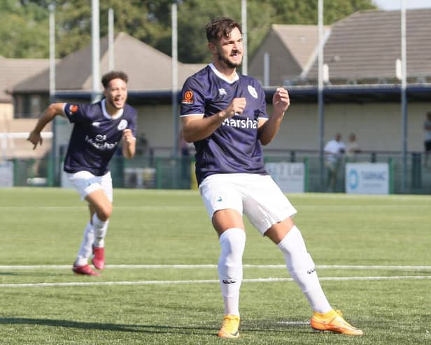 Diego De Girolamo was on the scoresheet in Buxton's win over Brackley Town.