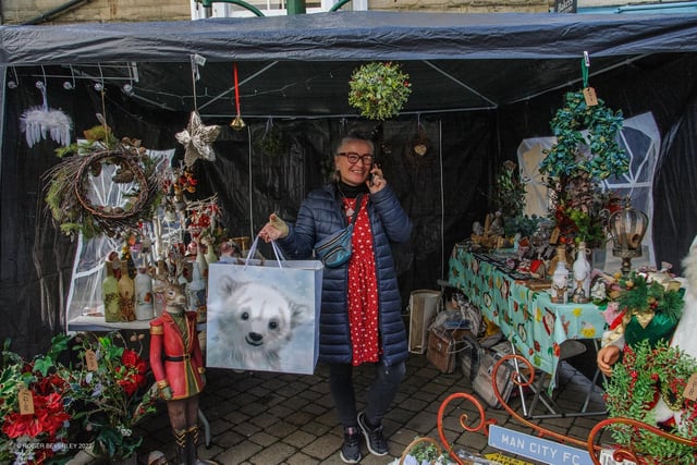 A stall holder on one of the Christmas Market stalls. Picture Roger Beverley.
