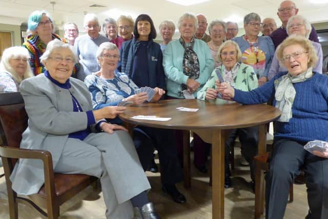 Vivienne Staley and Maureen Edge with their whist drive regulars and RDA volunteer Janette Sykes.