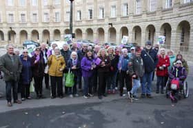 Concerned Campaigner At The Buxton Unison Rally Against Derbyshire County Council Adult Social Care Cutback Plans