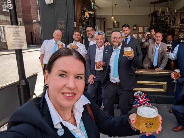Melandra Smith raising a glass after being elected as the Reform UK county councillor for Buxton. Photo submitted