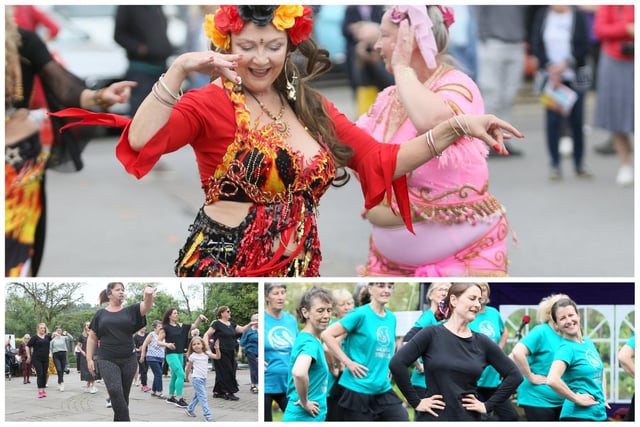 Bellydance Flames, Silver Swans and Fitness Fusion, clockwise from top.