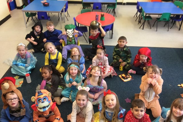 What do you call Paddington Bear in the same class as Spiderman and Snow White? World Book Day of course! Photo Fairfield Infants