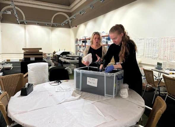 Staff at Buxton Museum and Art Gallery are carefully packing everything away as the museum is currently closed. Photo Buxton Museum