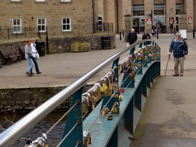 Bakewell's Weir Bridge, which sits above the River Wye, has become a famous tourist hotspot for the thousands of 'love locks' since 2012