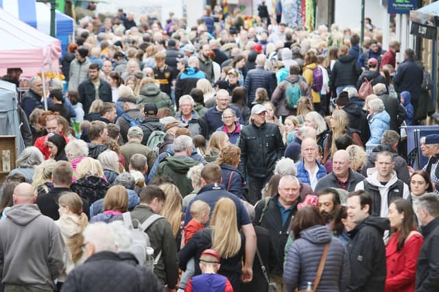 Spring Gardens was packed with people for the annual Buxton Spring Fair. Pic Jason Chadwick