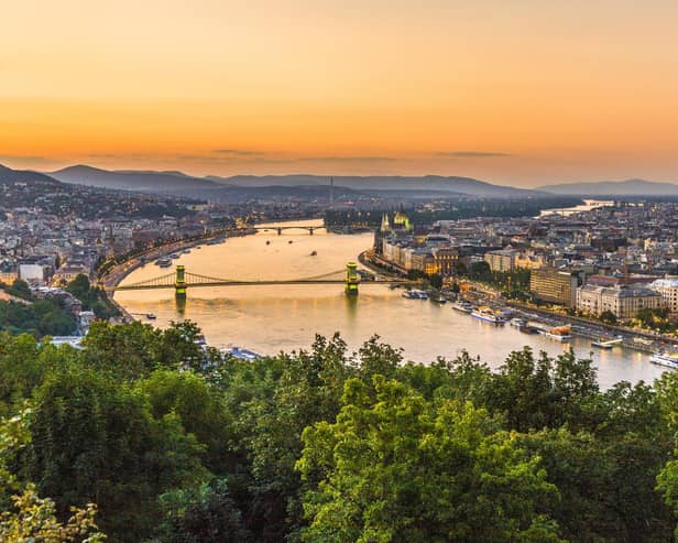 Blue Danube: Budapest bathed in sunset's golden glow