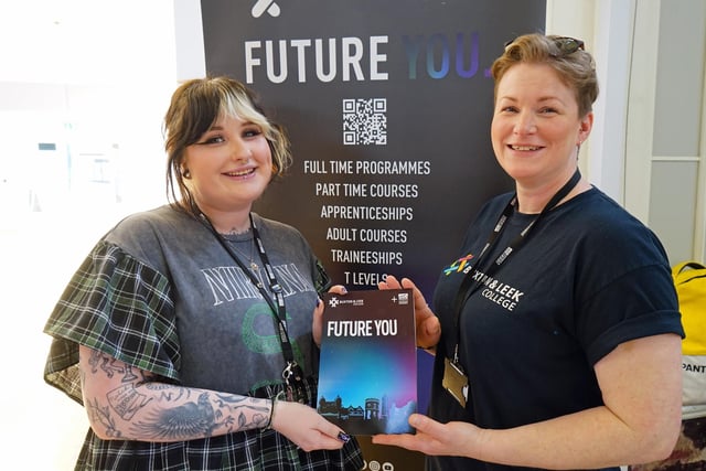Fiona Boddie and Kelsey Gould from Buxton and Leek College. Photo Brian Eyre