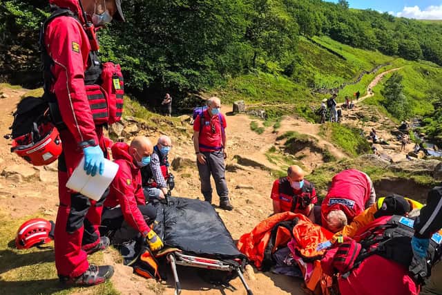 Members of Buxton Mountain Rescue swiftly arrived on the scene to assist the casualty.