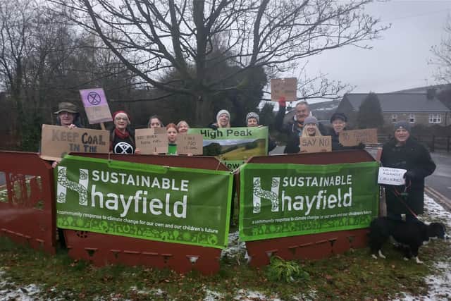 Sustainable Hayfield protestors took to the streets to make their voices heard about the government's plans to open a new deep coal mine in West Cumbria. Pic submitted