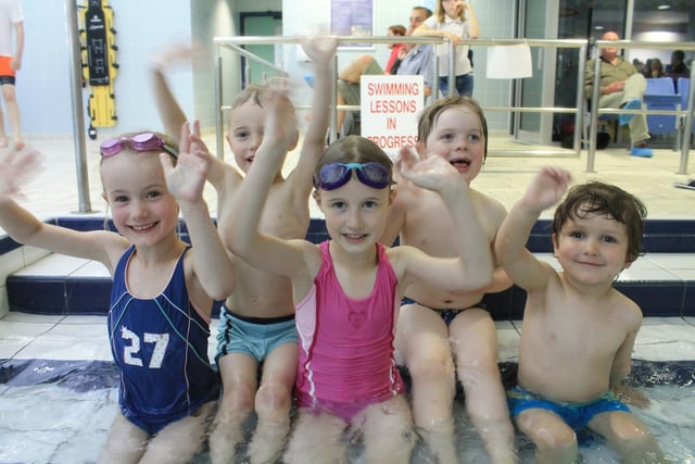 This picture from 2012 shows the arrival of five new swimmers, which helped Buxton Swimming Club reach the landmark of 200 members.