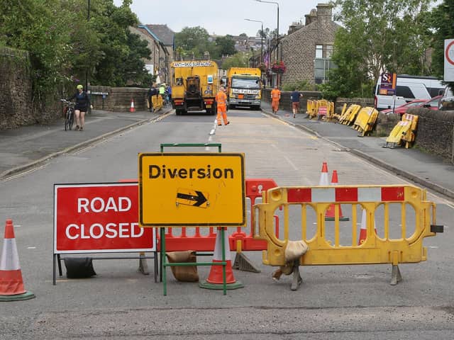 The closed bridge in the centre of New Mills. Photo Jason Chadwick