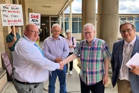 Pictured, Left To Right, Are Derbyshire County Cllr Joss Barnes, Council Leader Alan Graves, Belper Together Chairperson Keith Venables And Council Deputy Leader Robert Reaney, Taken By Ldr Jon Cooper