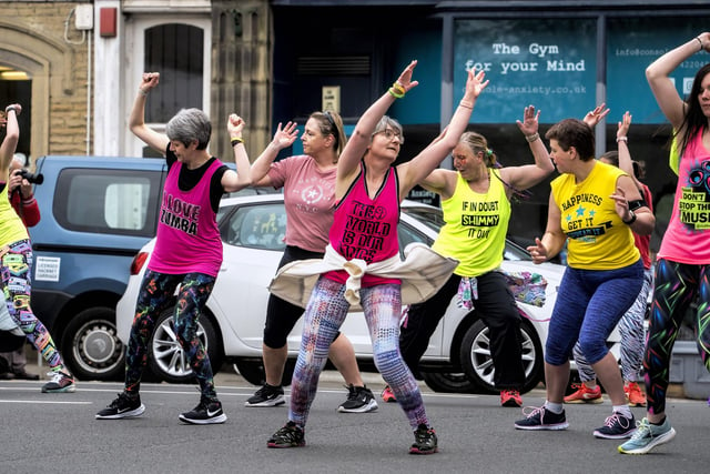 A Clubbercise and Zumba session took place on the Market Place as part of the entertainment for the spring fair. Picture David Dukesell
