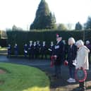 Sea cadets, army cadets and air training corp along with members of the public were all in attendance at Buxton's first remembrance service at the war graves. Photo Bob Nicol