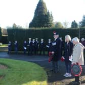Sea cadets, army cadets and air training corp along with members of the public were all in attendance at Buxton's first remembrance service at the war graves. Photo Bob Nicol