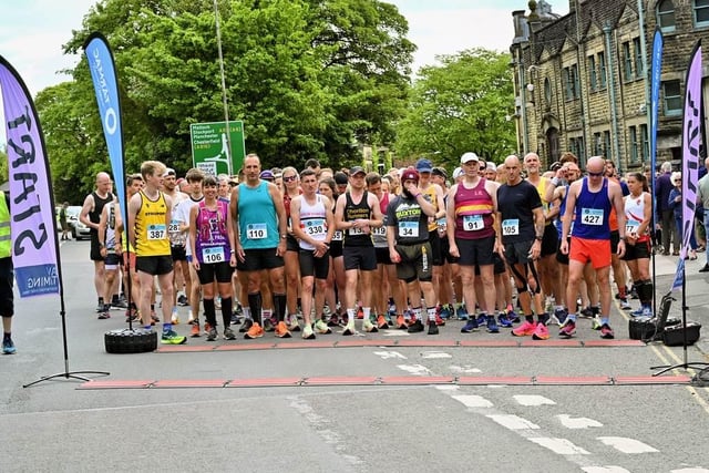Runners lining up at the start of the Buxton Half Marathon. Pic Bryan Dale