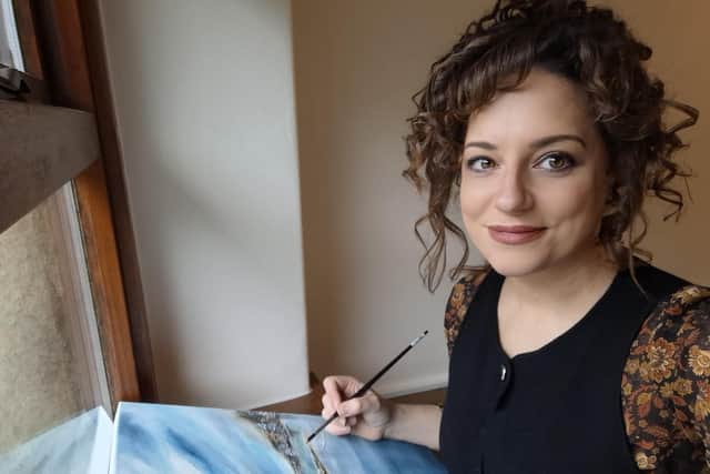 Francesca Bilinis hard at work at her home studio. Photo submitted