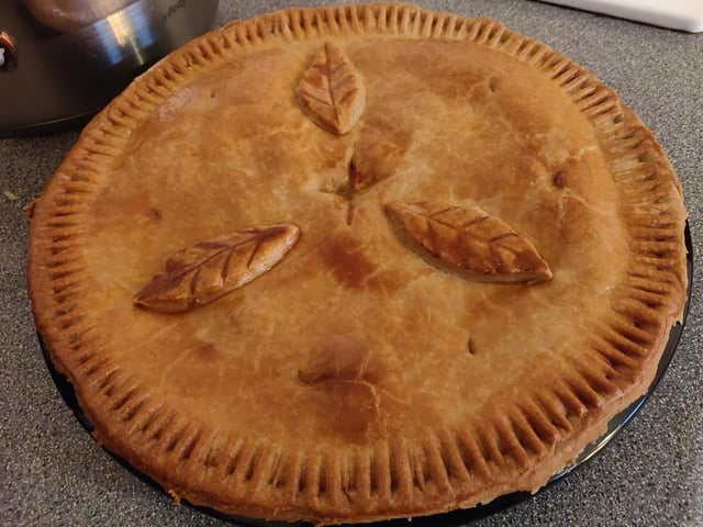 For a first try at making pastry, Natalie White's chicken and gammon pie looked incredible.