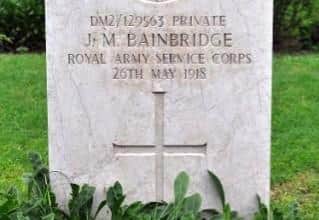 Private John Bainbridge's grave. Photo: Buxton War Memorials