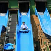 The T-Rex Tower ride at the new Gulliver’s Valley theme park in Rotherham