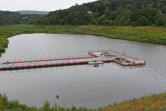 Toddbrook Reservoir, the much reduced lake will keep the emergency pumps in place until the project is complete. Pic Jason Chadwick