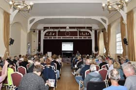 Over 100 people attending the public meeting in Bakewell Town Hall. Image courtesy of Simon Turton, Opera PR and Communications