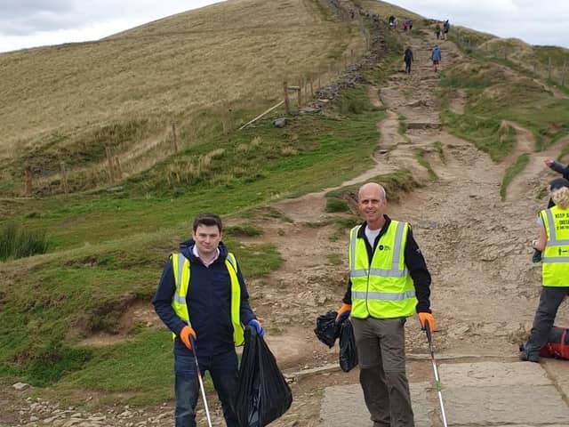 Robert Largan MP helping with the litter picking.