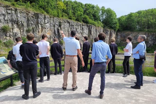 The students visited the National Stone Centre in Wirksworth to learn about the importance of Derbyshire's geology.