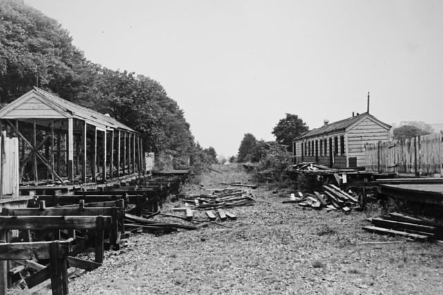 Demolishing a train station for the Tissington Trail, 1970s.