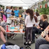 Residents of South Avenue, Buxton, enjoying a street party