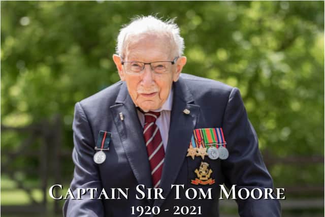 Captain Sir Tom's family released this photo on Twitter to announce his death. (Photo: Twitter).
