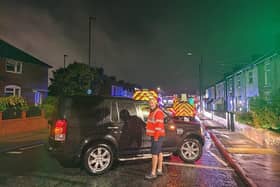 A Derbyshire 4x4 Responder who was out on call this weekend helping emergency services tackle the devastating floods caused by Storm Babet. Photo Derbyshire 4x4