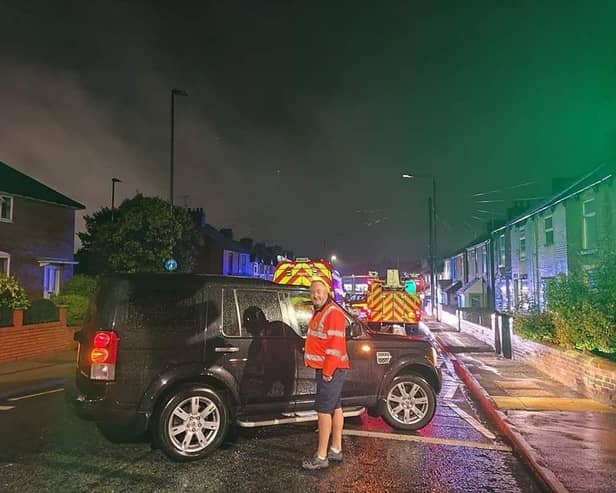 A Derbyshire 4x4 Responder who was out on call this weekend helping emergency services tackle the devastating floods caused by Storm Babet. Photo Derbyshire 4x4
