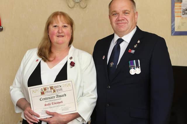 Chapel-en-le-Frith Poppy Appeal Organsier and Royal British Legion Branch secretary Sally Tideswell and veteran husband Alan. Sally is pleased to announce the return of the Remembrance Parade back to Chapel this year. Photo Jason Chadwick